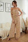Queens Women Boho Bodysuits Floral Print Tubing Pockets Loose Rompers Bohemian Polyester