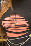 Hollow Out Sexy Black T-Shirts Solid Slim Short Sleeve Basic Crop Tops Women Summer 2023 New Street Style Tees