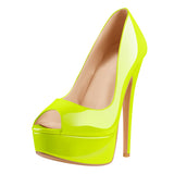 Onlymaker Women's Peep Toe Pumps Platform Fashion Spike Pumps Extremely High Heel Party Wedding Slip On Shoes Big Size