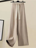 Fall Winter Knitwear Two Piece Sets For Women Outfits Ladies Elegant Diamond Sequined Knitted Sweater And Warm Pants