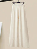 Winter Women Clothing Korean Casual Vest+knitted Sweaters+wide Leg Knitting Wide Leg Pants Sets Ladies Warm Knitwears
