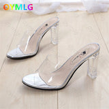 Clear Shoes Women High Heels Sandals Female Transparent Sexy Wedding Beach Slippers Zapatillas Mujer