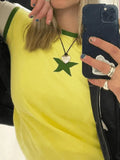 Star Printed Ringer Crop Top- Outfit
