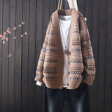spring and autumn fashion new products all-match loose V-neck long-sleeved knitted cardigan women's casual