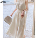 Summer Elegant Vintage Dress Women White Design Party Slim One Piece Dress Koraen Casual Fairy White Beach Sleeveless