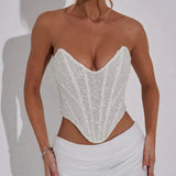 White Sequin Corset- Outfit