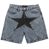 Harajuku Denim Shorts 2022 New Men Patchwork Oversized Hip Hop Blue Jeans Shorts Summer Casual Loose