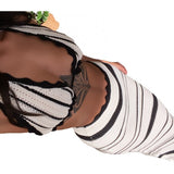 Striped Bikini Knitted Vest Sling Suit Beach Bohemian Style Long