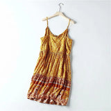 Queens Women Floral Print Sleeveless Beach Bohemian Mini Dresses Ladies Summer Rayon Boho Dress