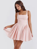 Backless Bow Mini Dress-Outfit