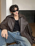 Selling Collar Velvet Version Of The Locomotive Leather Men's Autumn And Winter Leisure Leisure Loose Senior Sense Men's Jacket