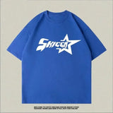 New Summer American Letter Printed Tops Tees Women Y2K Street Hip-Hop Harajuku Trend T-Shirts Couples Casual Loose