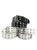Pop belt with metal decoration and eyelet