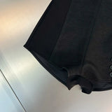 2022 Autumn New Arrival Single Breasted Buttons Stretch High Waist Black Slim Shorts Women