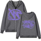 Zipper Hoodie Minus Two Pattern Printing Solid Color Oversized Clothing 2023 New Punk Harajuku Leisure Best Selling