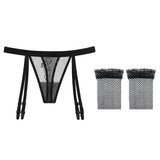 Zingj Thin Yarn Sentiment Embroidered Sling Stockings Hot Legs Show Thin Black Silk Long T Pants Garter 2072-Outfit