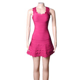 Bandages Dress 2021 Autumn New Sexy Sleeveless Celebrity Party Club Elegant Mini