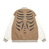 Skeleton Graphic Oversized Varsity JacketOutfit