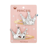 Sequins Cartoon Love Heart Crown Hair Clips for Girls Handmade Boutique Hairpins Baby Clips Kids Hair Accessories