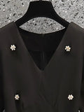 Mini Dress For Women French Vintage Mermaid Dresses V-neck Puff Sleeve Empire Zipper Evening Party Dress Women 4XL