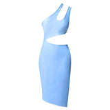 New Bodycon Bandages Dress Women Hollow Out One Shoulder Clothing Sexy Club Celebrity Party