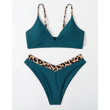 Bikini Set Women Swimwear Push Up Swimsuit Top Solid Bottom Print Brazilian Biquini Bathing Suit Swim Wear