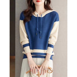 Women's Autumn/Winter 2025 New Ocean-Loose Casual Closed Knitted Small Long Sleeve