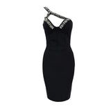 New Bandage Dress Beading Sexy Black Bodycon Summer Dress Party Club Elegant Ladies