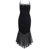 Strap Bandages Dress 2022 New Sexy Mesh Bodycon Clothes Celebrity Party Club Women