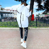 Women Elegant Zipper Sweatshirt Pullover & Elastic Waist Pants Tracksuit Casual Solid Sports Suit Autumn Winter Fleece 2pcs