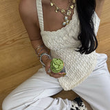 Sexy Hottie Irregular Knitted Sling Vest Women In Summer With The Beauty Of The Back Design