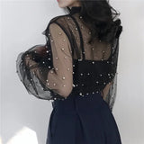 Gauze Bow Beading Pink White Blouse 2023 Summer Women Solid Chiffon Shirt Female Blouses Top Office Shirts Blusas 4323