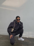 Basic Solid Hooded Tracksuit SetOutfit