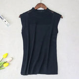 Women top women white and black shirt sexy street style Tank Tops Knitted Solid Wild ice silk knitting women clothing