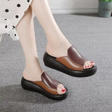 Woman Platform Flip Flops 2021 New Summer Women Genuine Leather Slipper High Heel Shoes Women