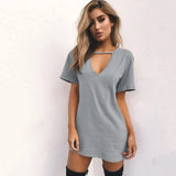 Women's Solid Color V-neck Halter Hollow