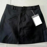 Black Mini Skirts Women Streetwear Belt A Line Skirt Y2K Summer Korean High Waist Slim Casual All Match Suit Skirts