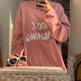 Harajuku T-shirts Women Korean Fashion Y2k Aesthetic Long Sleeve Oversized T Shirt Streetwear Basic Black Green Top