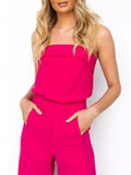 Zingj Summer Casual Fashion Solid Color Suit One Line Shoulder-Wrapped Chest