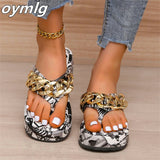 size graffiti sandals outer wear2022new thick bottom beach sandals women's shoes women's herringbone sandals chain