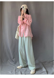 Summer Suit Pants Spring Office Lady New Autumn Candy Solid High Waist Female Straight Long