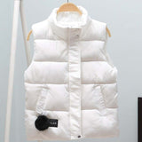 Women Sleeveless Jacket Fall Short Coat Women Waistcoat Female Body Warmer Ladies White Vest Witner Chalecos Para