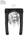 Women New Vintage Chinese Style 2 Piece Tops Halter Tanks Crop Top Off Shoulder Short Split Tees Sexy Clothe 2023 New