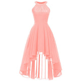 Summer Women Red Short Front Long Back Party Dress Vintage Elegant Sleeveless 2022 Night Dinner Dresses