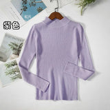 New-coming Autumn Winter Tops Basic Turtleneck Pullovers Sweaters Primer Long Sleeve Short Korean Slim-fit tight