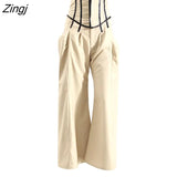 Fashion Women's Trousers New Adjustable Fishbone Super Closed Waist Loose Straight Wide Leg Pant Female Autumn 2023