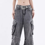 Acid Washed Baggy Cargo JeansOutfit