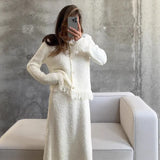 Sense Of Color Butterfly Embroidery Suit Women's High-End Spring And Autumn New Waist-High Set