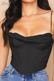 2023 New Bowknot Fishbone Sling Spice Girl Tank Top Short Open Umbilical Clothes Women's Summer Butterfly