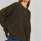 Zingj / Winter 2024 Round Collar Loose Long Sleeve Basic Casual Sweater